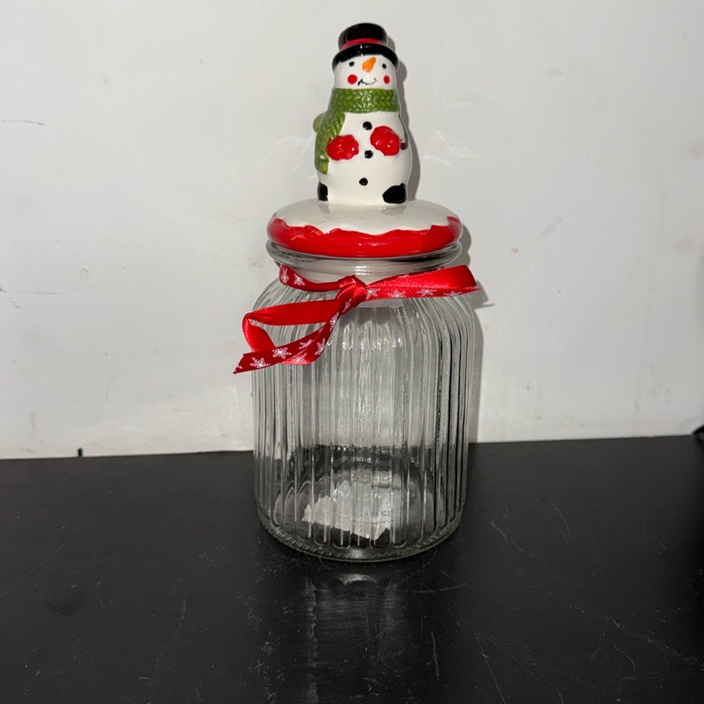 CHRISTMAS JAR WITH SNOWMAN ☃️ TOPPER